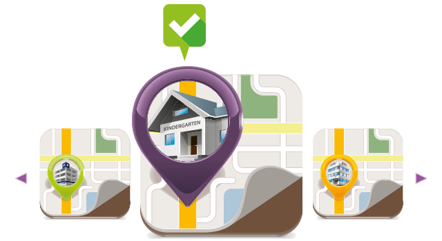 Das in die CommunalFM integrierte Modul Karte erlaubt eine geoinformative Verortung sämtlicher angelegter Objekte einer Kommune.